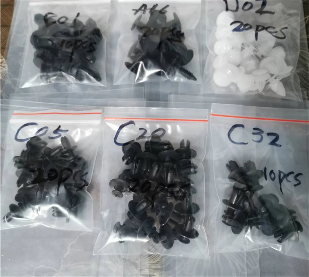 6 Size 100pcs Auto Fastener Clip Mixed for Honda Mugen Power Civic Accord CRV Hrv Jazz