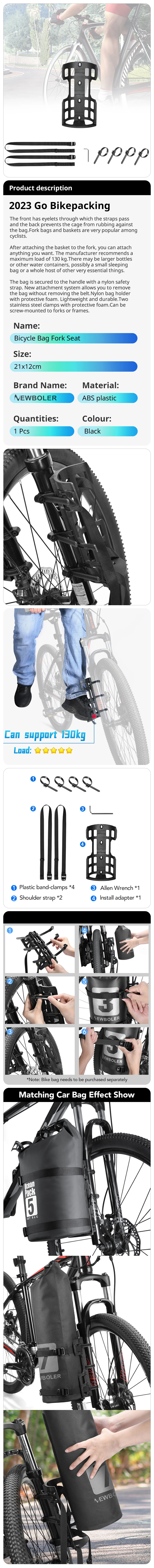 NEWBOLER Bicycle Gear Mount Stuff Holder Cage Mount Cycling Fork Frame Gear Bag Carry Mount Road Bike Bottle Cage