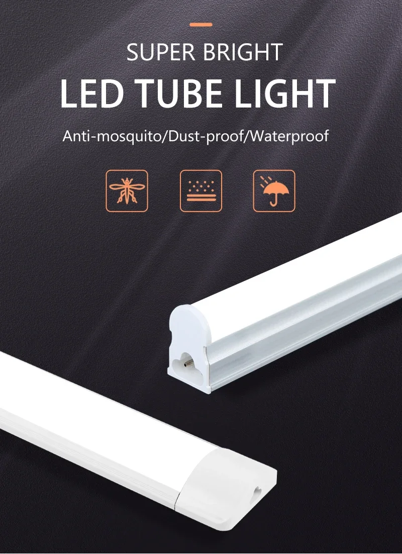 Moisture-Proof Led Tube Light 50/30cm Kitchen Lights 20W 10W 6W Cabinet Lighting Kitchen Bathroom Bedroom Tube Fixture 220V 110V