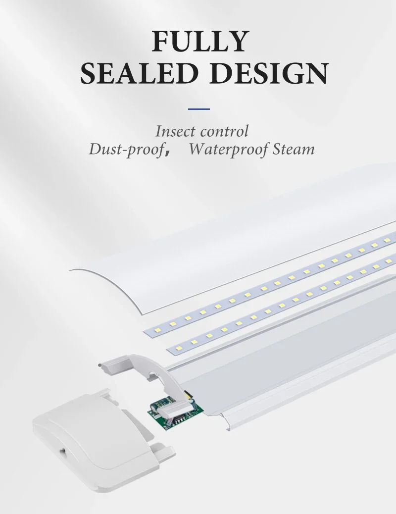 Moisture-Proof Led Tube Light 50/30cm Kitchen Lights 20W 10W 6W Cabinet Lighting Kitchen Bathroom Bedroom Tube Fixture 220V 110V
