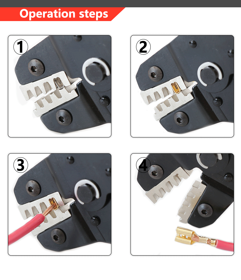 Ratchet crimping tool SN-58B crimping pliers XH2.54/DuPont2.54/2.8/4.8/6.3/uninsulated/ferrule terminals 0.5-1.5mm ²/ AWG23-16