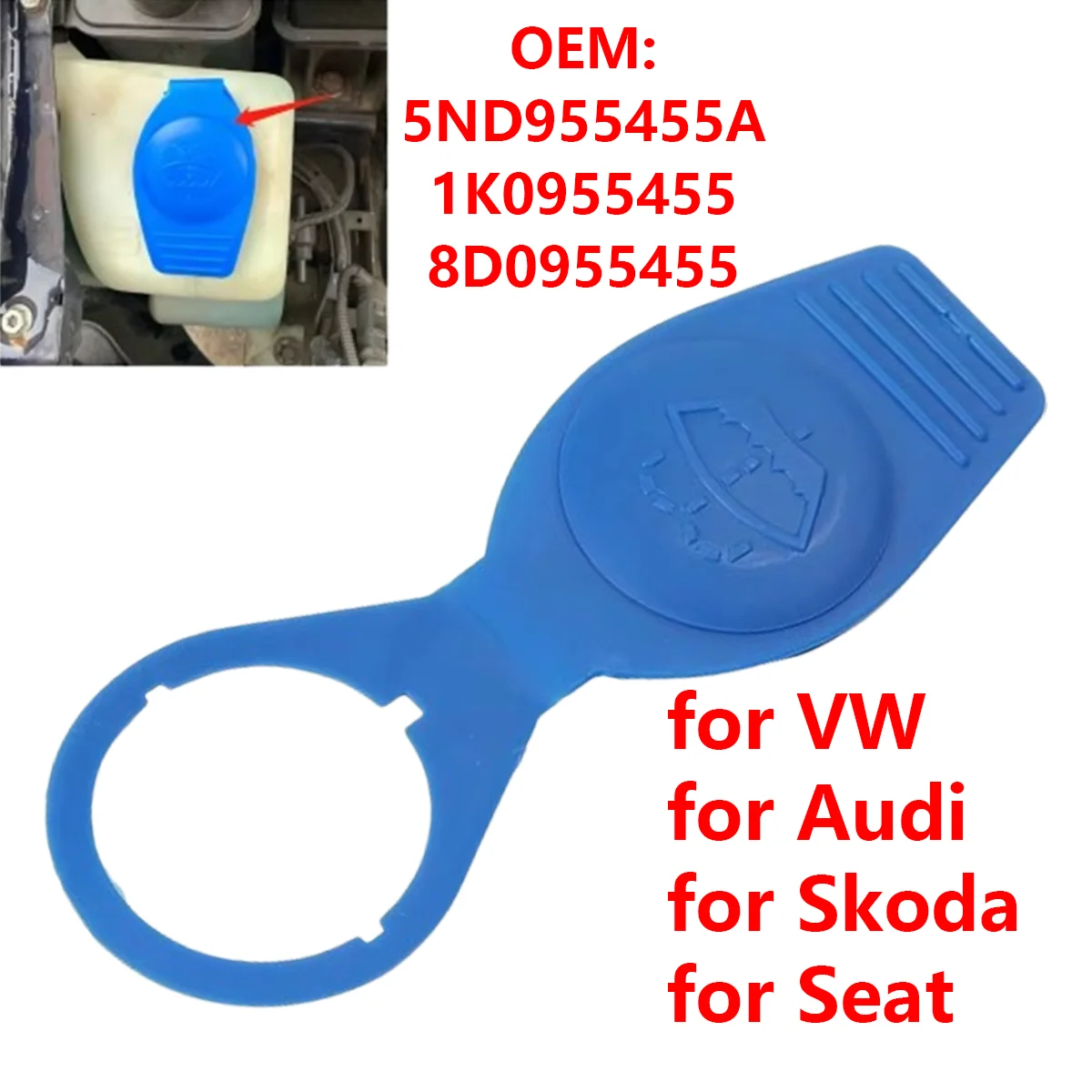 1K0955455 Car Windshield Washer Fluid Reservoir Tank Cap 8D0955455 for VW Golf Passat Jetta Tiguan for Audi for Skoda for Seat
