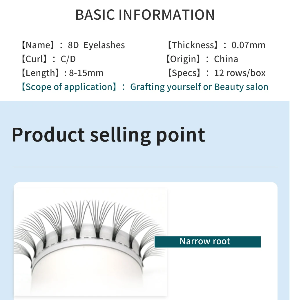 E-young 2d Premade Lashes Volume Fans Short Stem C/D Curl 0.1mm Natural False Eyelashes Extensions Premade Fans Wholesale Makeup