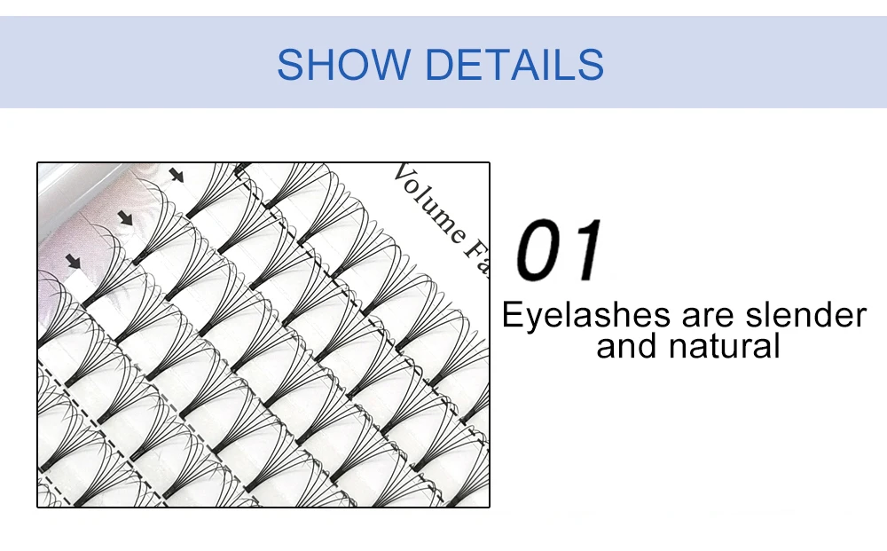 E-young 2d Premade Lashes Volume Fans Short Stem C/D Curl 0.1mm Natural False Eyelashes Extensions Premade Fans Wholesale Makeup