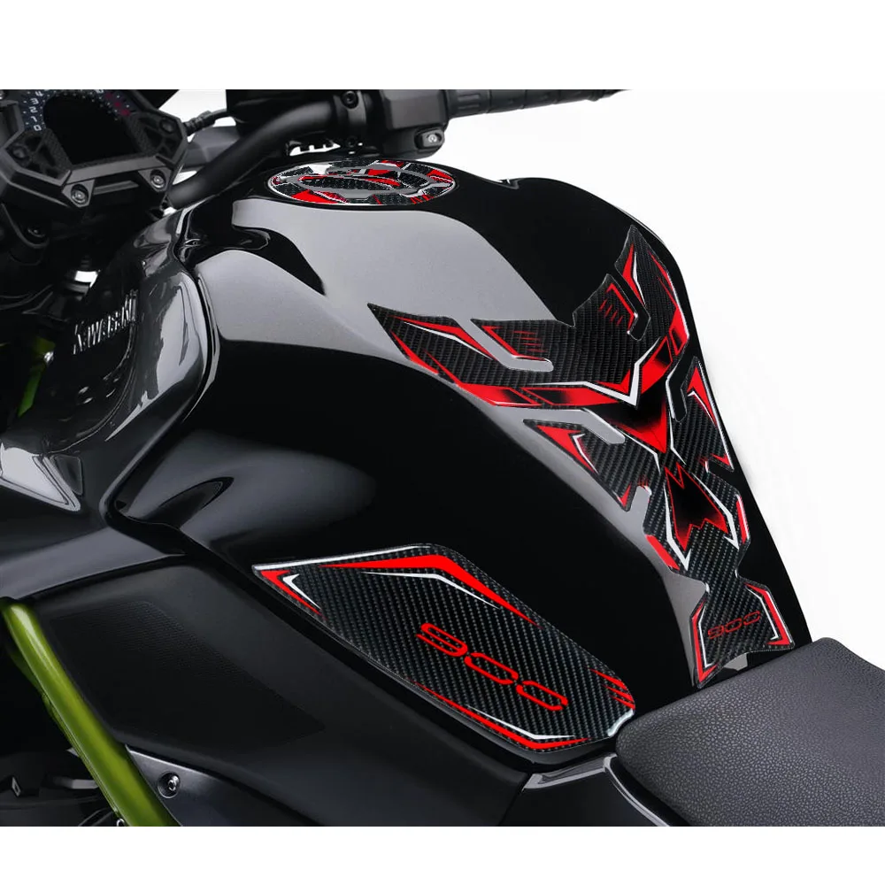 3D Carbon Fibre Motorcycle Accessories Sticker Decal Gas Oil Fuel Tank Pad Protector Case Non-Slip Decorative For Z900 z900se