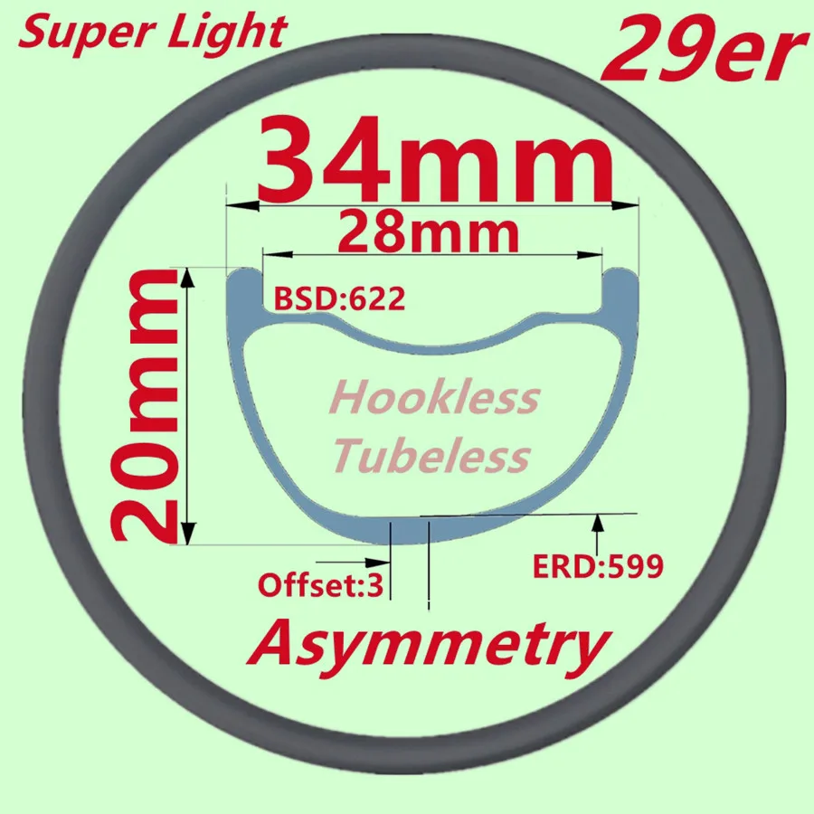 MTB Carbon Rim UD Matte 28 Holes MTB Rim 29er/27.5er 650B Bike Rim Size 20 25 30MM Depth Super Light XC MTB Carbon Bicycle Rims