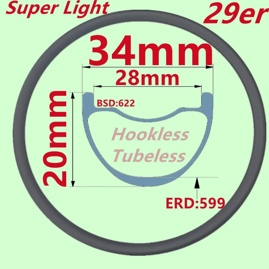 MTB Carbon Rim UD Matte 28 Holes MTB Rim 29er/27.5er 650B Bike Rim Size 20 25 30MM Depth Super Light XC MTB Carbon Bicycle Rims