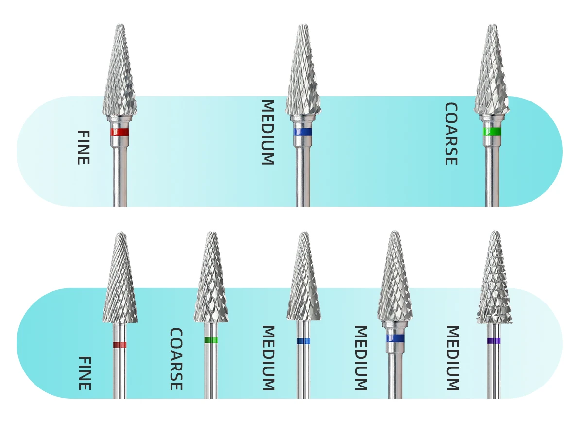 HYTOOS Cone Shape Nail Drill Bit Carbide 3/32" Milling Cutter For Manicure Rotary Burr Electric Drill Accessories Tool