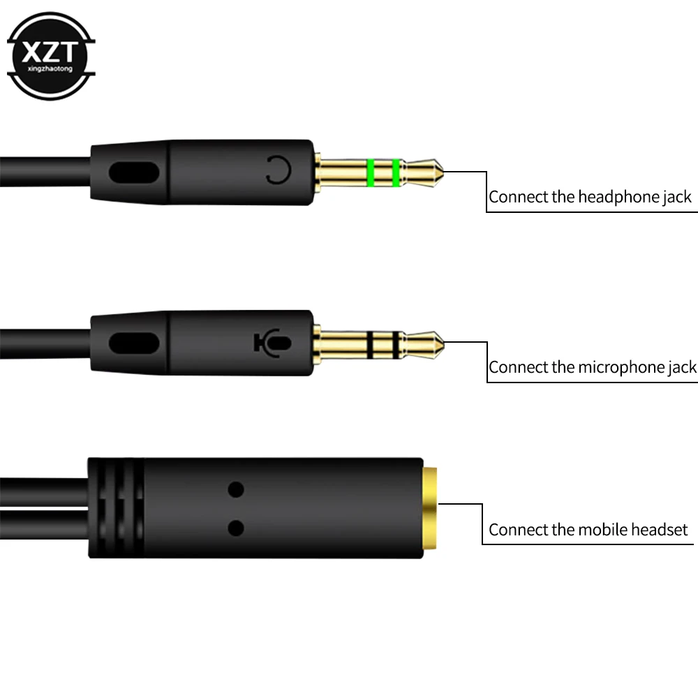 3.5mm Jack Microphone Headset Audio Splitter Cable Female to 2 Male Headphone Mic Aux Extension Cables For phone Computer Cabo