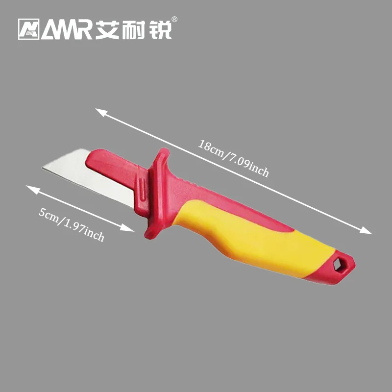 Electrician Knife Insulated Cable Stripping Snips Straight Curved Hook Fixed Blade Wire Stripper Peeling Hand Tool