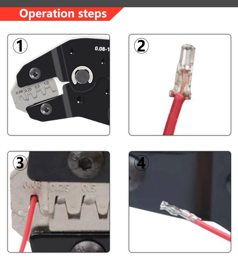 Ratcheting Crimping Plier for PH2.0/XH2.54/2.54/2.8/3.0/3.96/4.8/KF2510/JST Terminal Dupont Connectors Crimper Tool SN-2549