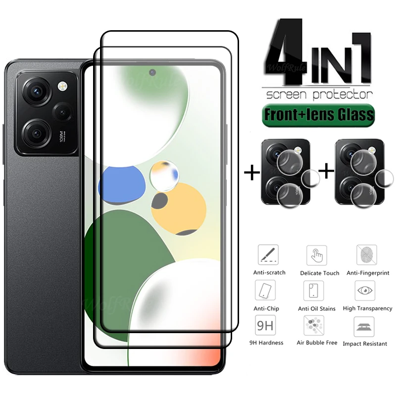 For Poco X5 Pro 5G Glass For Xiaomi Poco X5 Pro Tempered Glass 9H Full Cover Screen Protector Poco M4 X3 X4 X5 Pro 5G Lens Glass