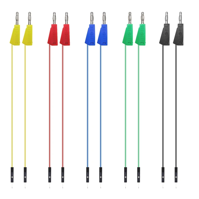 P1530 P1532 10PC Jumper Wires Male to 4mm Stackable Banana Plug Silicone Dupont Cable Electronic DIY Kit for Arduino Breadboard