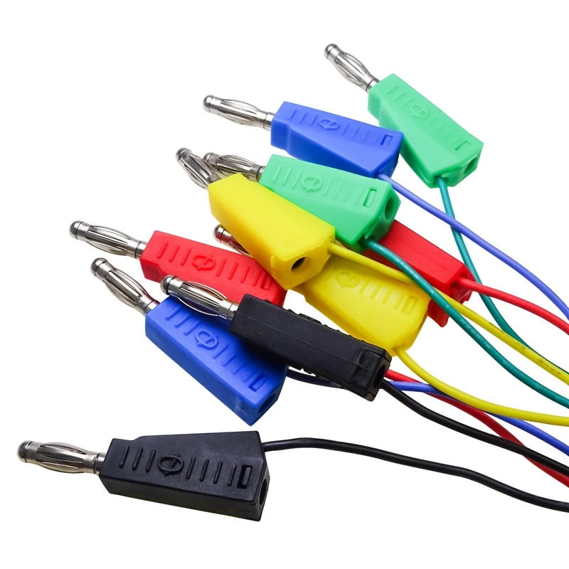 P1530 P1532 10PC Jumper Wires Male to 4mm Stackable Banana Plug Silicone Dupont Cable Electronic DIY Kit for Arduino Breadboard