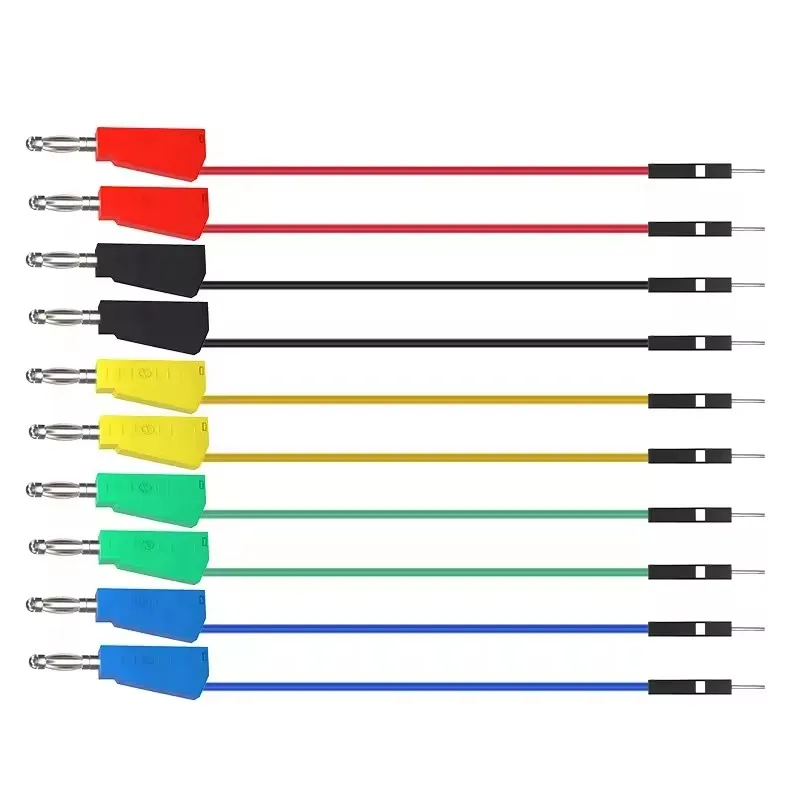 P1530 P1532 10PC Jumper Wires Male to 4mm Stackable Banana Plug Silicone Dupont Cable Electronic DIY Kit for Arduino Breadboard