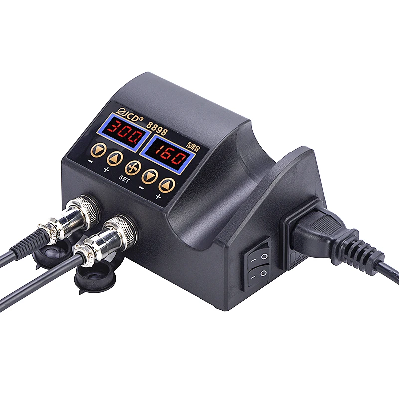 JCD 2 in 1 750W Hot Air Gun LCD Digital Display Welding Soldering Rework Station for Cell-phone BGA SMD PCB IC Solder Iron 8898