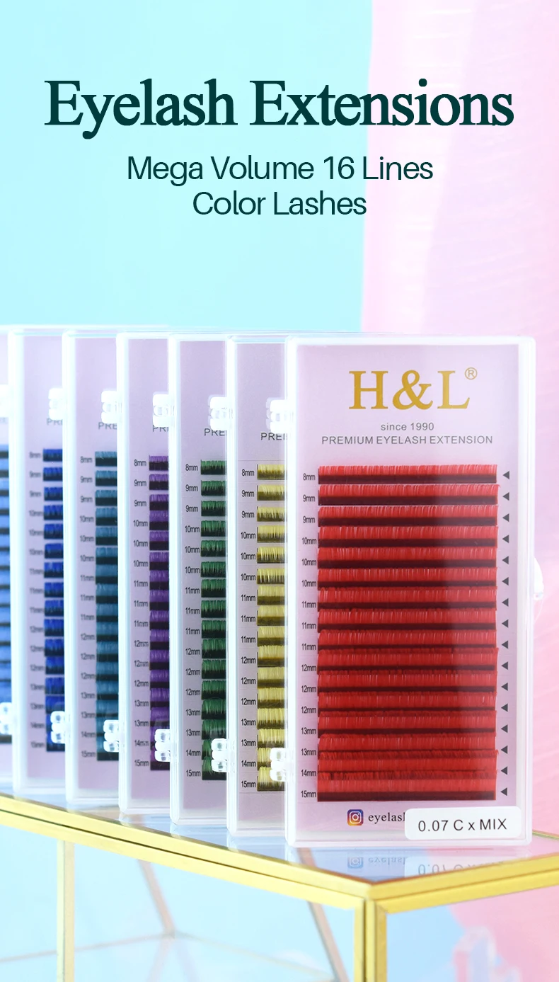 H&L New C/D/CC Curl 0.07 mm Mix Length False Lashes Eyelash Individual Colored Lashes Faux Eyelash Extensions