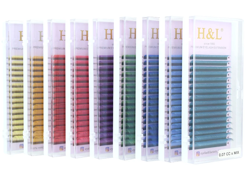 H&L New C/D/CC Curl 0.07 mm Mix Length False Lashes Eyelash Individual Colored Lashes Faux Eyelash Extensions