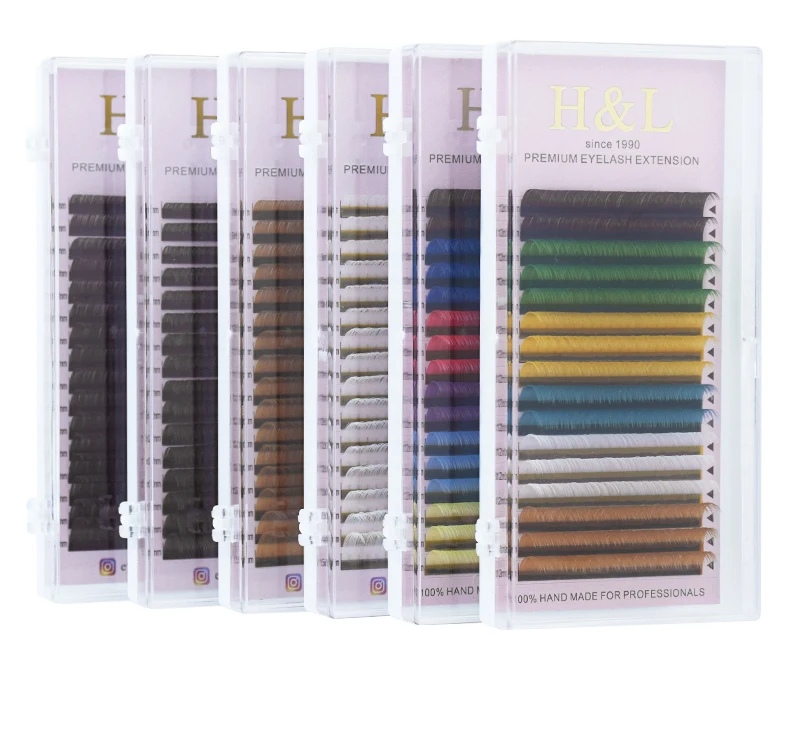 H&L New C/D/CC Curl 0.07 mm Mix Length False Lashes Eyelash Individual Colored Lashes Faux Eyelash Extensions