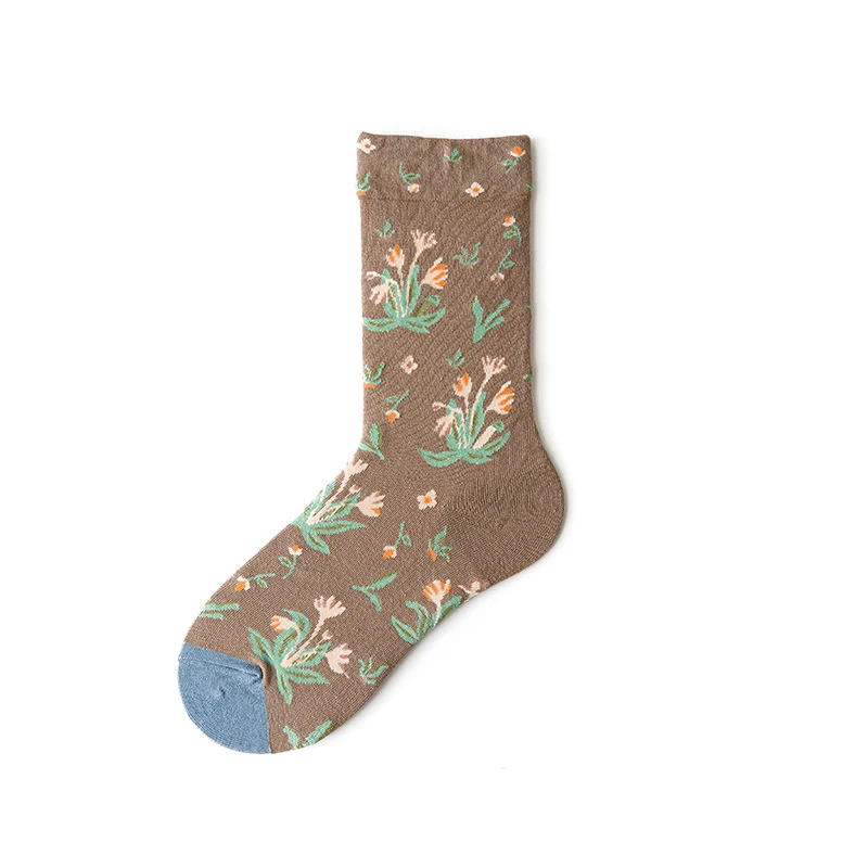 Qisin 1Pairs Women Sock Cartoon Print Creative Fashion Personalized Novelty Men Women Socks Winter Warm Comfortable Cotton Socks