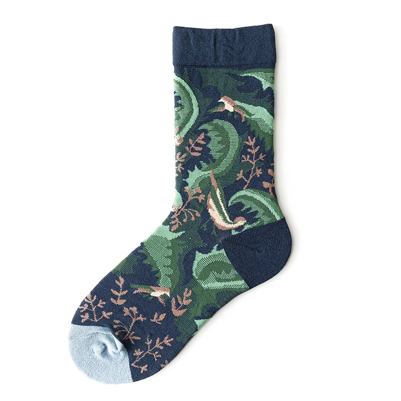 Qisin 1Pairs Women Sock Cartoon Print Creative Fashion Personalized Novelty Men Women Socks Winter Warm Comfortable Cotton Socks
