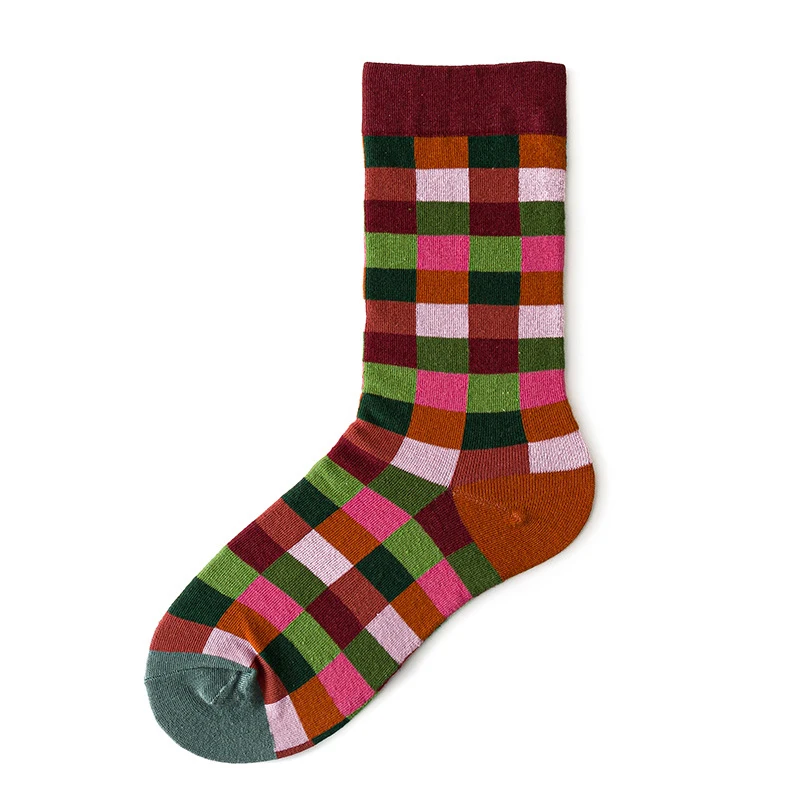 Qisin 1Pairs Women Sock Cartoon Print Creative Fashion Personalized Novelty Men Women Socks Winter Warm Comfortable Cotton Socks