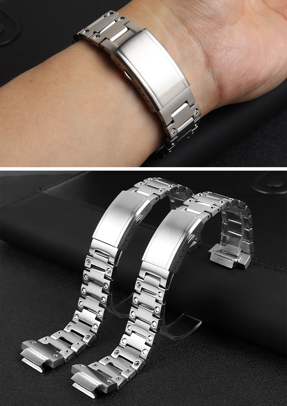 Stainless Steel Watchband for Casio G-Shock GW-M5610 DW5600 GW-5000 GBM-2100 GA2100 GM5600 GM2100 Watch Band Solid Steel Strap