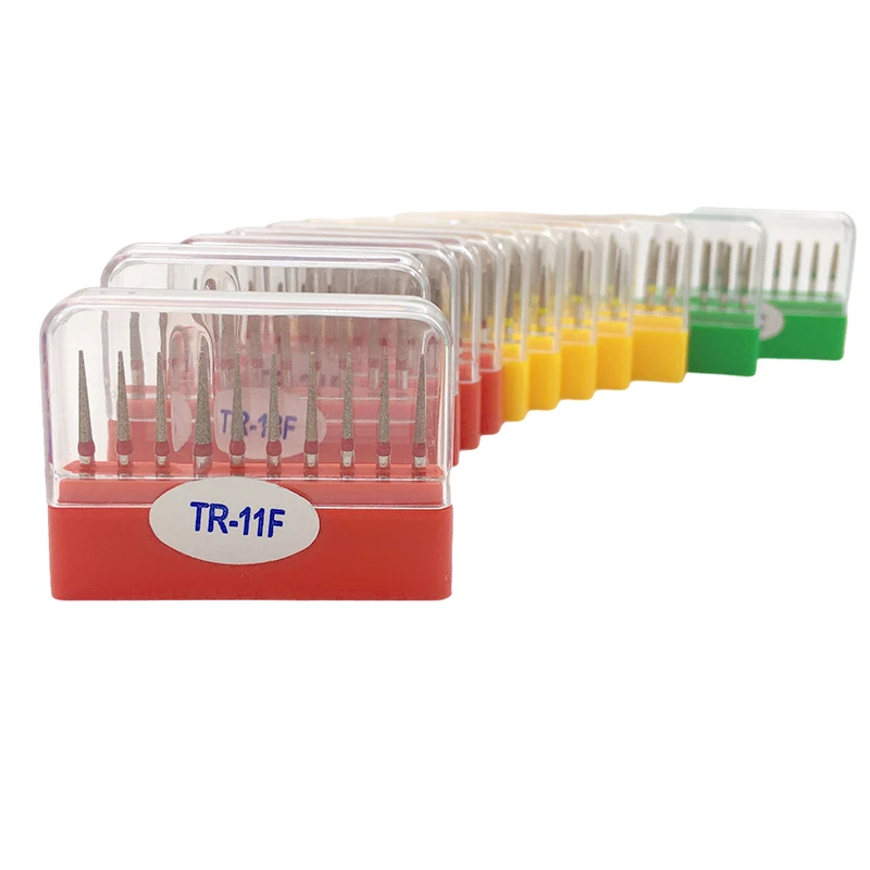 10pcs/Box Dental Diamond FG High Speed Burs for Polishing Smoothing Teeth Polishers TR Series Bur