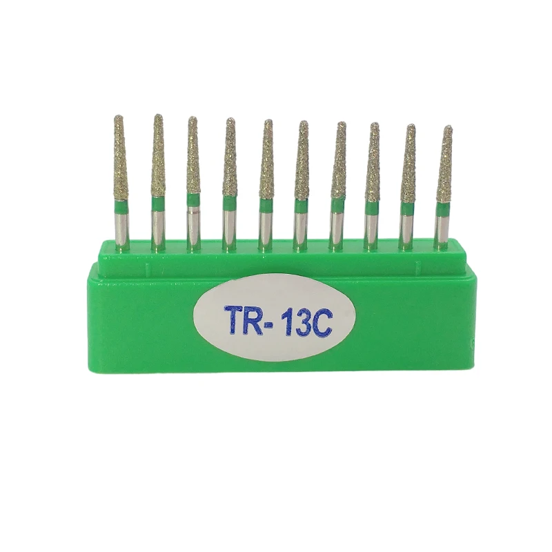 10pcs/Box Dental Diamond FG High Speed Burs for Polishing Smoothing Teeth Polishers TR Series Bur