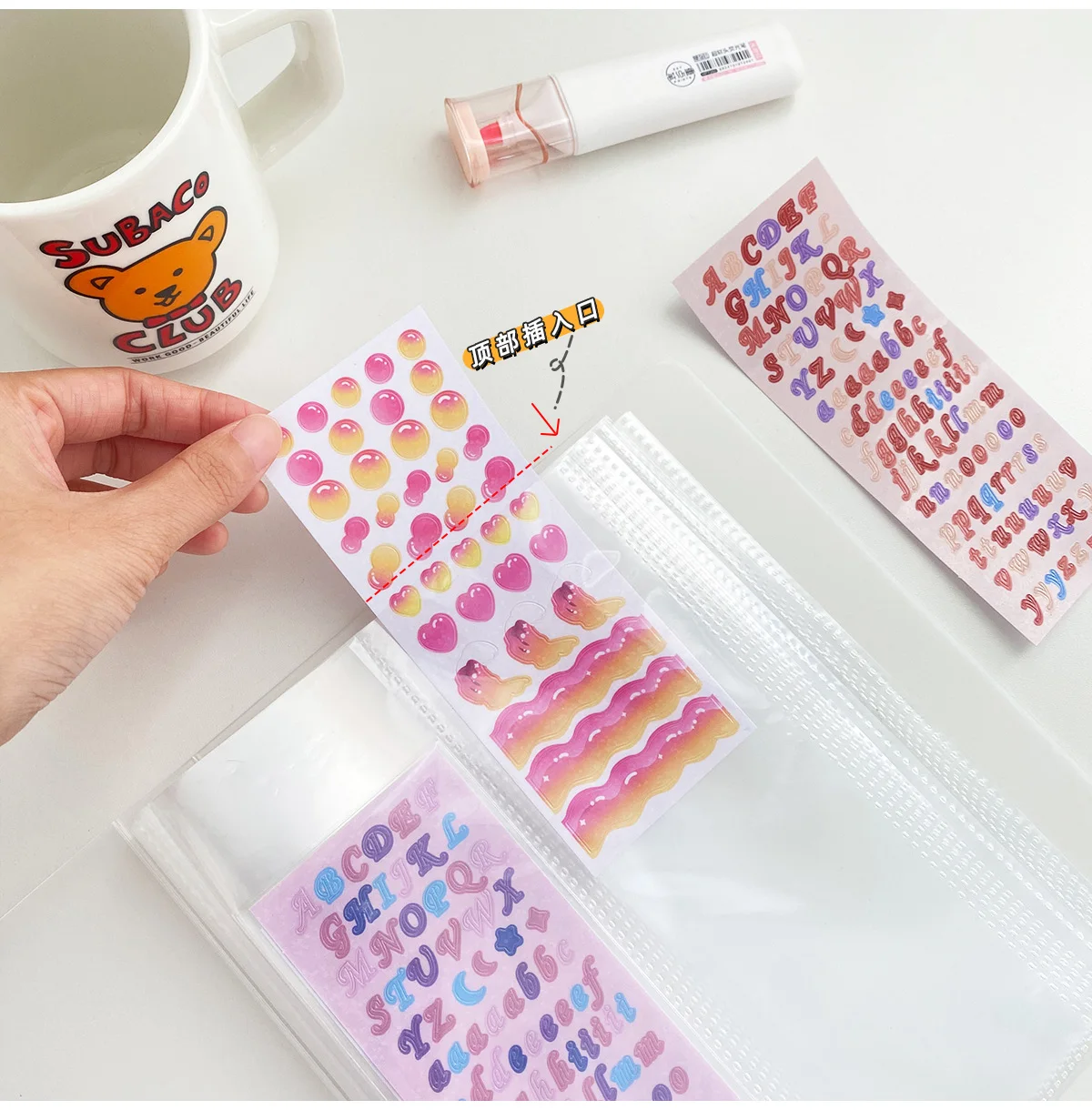 Yoofun Sticker Material Collection Holder Storage Book Case Transparent Photo Album Scrapbooking Material Paper Book Stationery