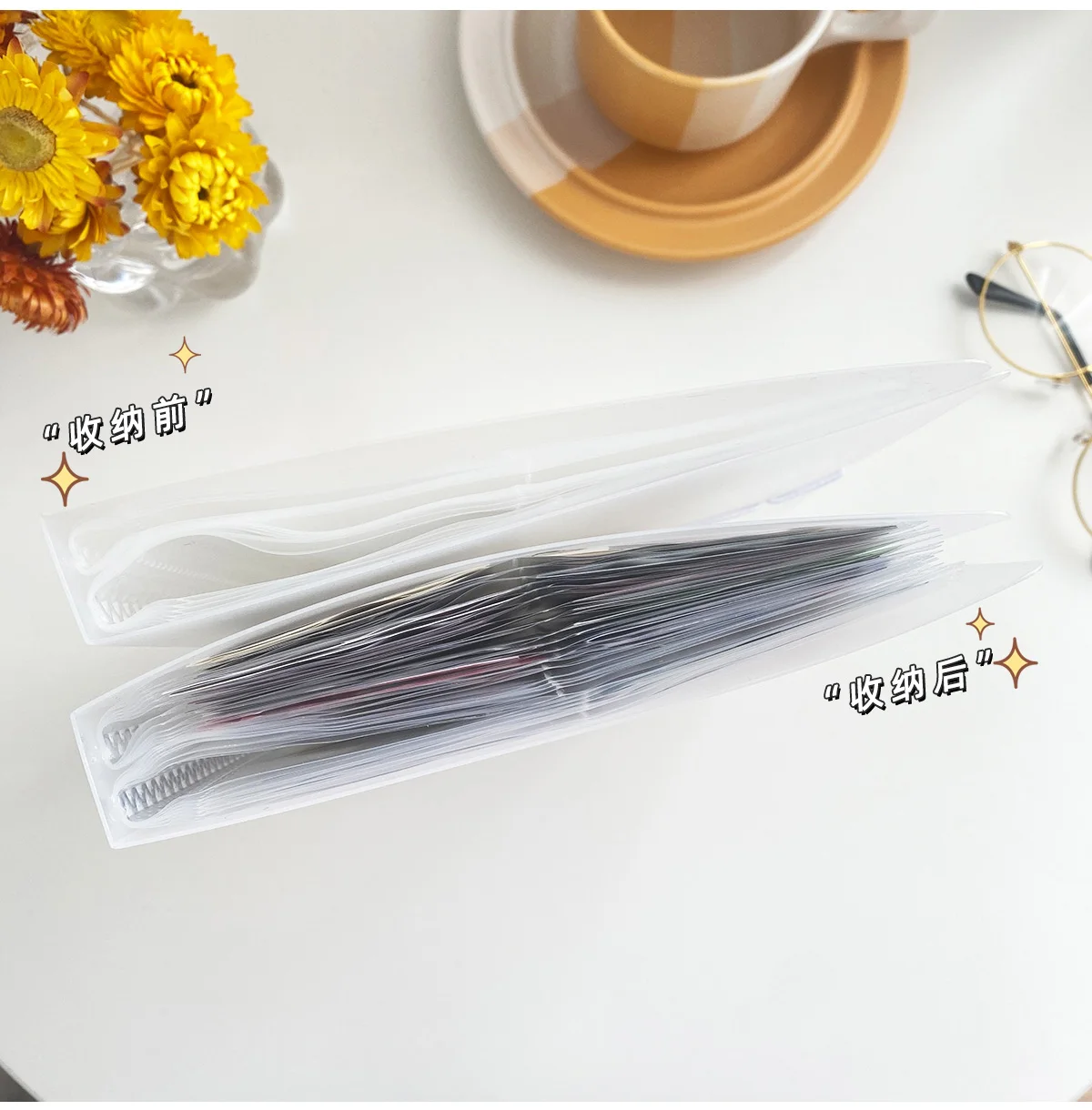 Yoofun Sticker Material Collection Holder Storage Book Case Transparent Photo Album Scrapbooking Material Paper Book Stationery