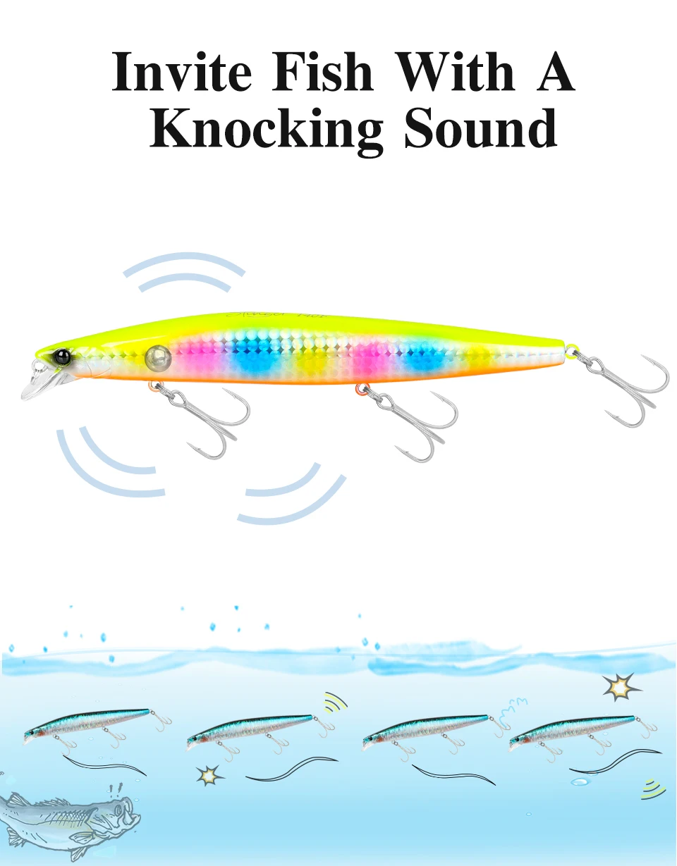TSURINOYA 140F Ultra-long Casting Floating Minnow STINGER 140mm 24g Artificial Large Hard Bait Weight Sea Fishing Lure