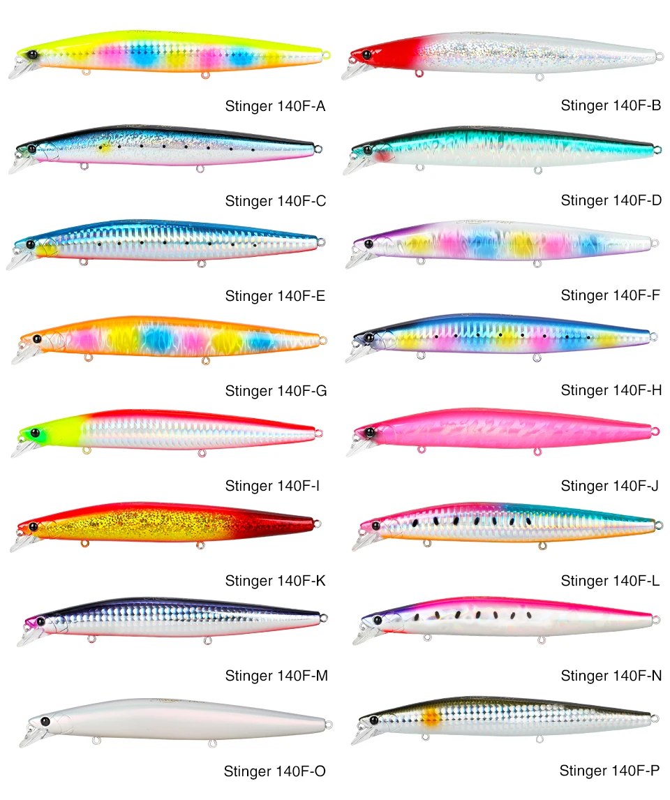 TSURINOYA 140F Ultra-long Casting Floating Minnow STINGER 140mm 24g Artificial Large Hard Bait Weight Sea Fishing Lure