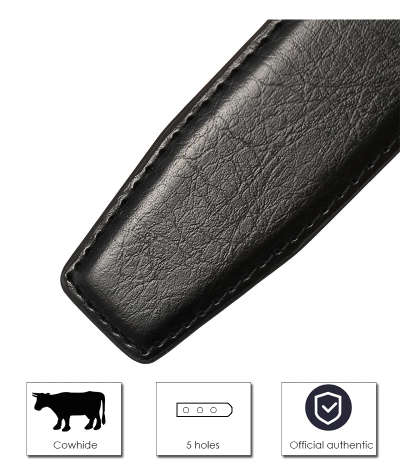 VATLTY 3.3cm Real Leather Belt Men High-quality Natural Cowhide Black Belt Without Buckle No Interlayer Business Belt Male