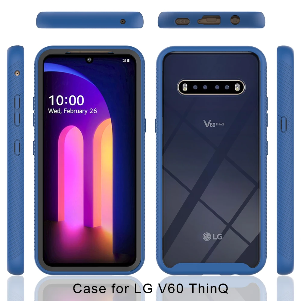 Hybrid TPU/PC Sky Case For LG V60 ThinQ Fundas Capa Two Layer Structure Shockproof Crystal Clear Shell Cover For LG V50s ThinQ