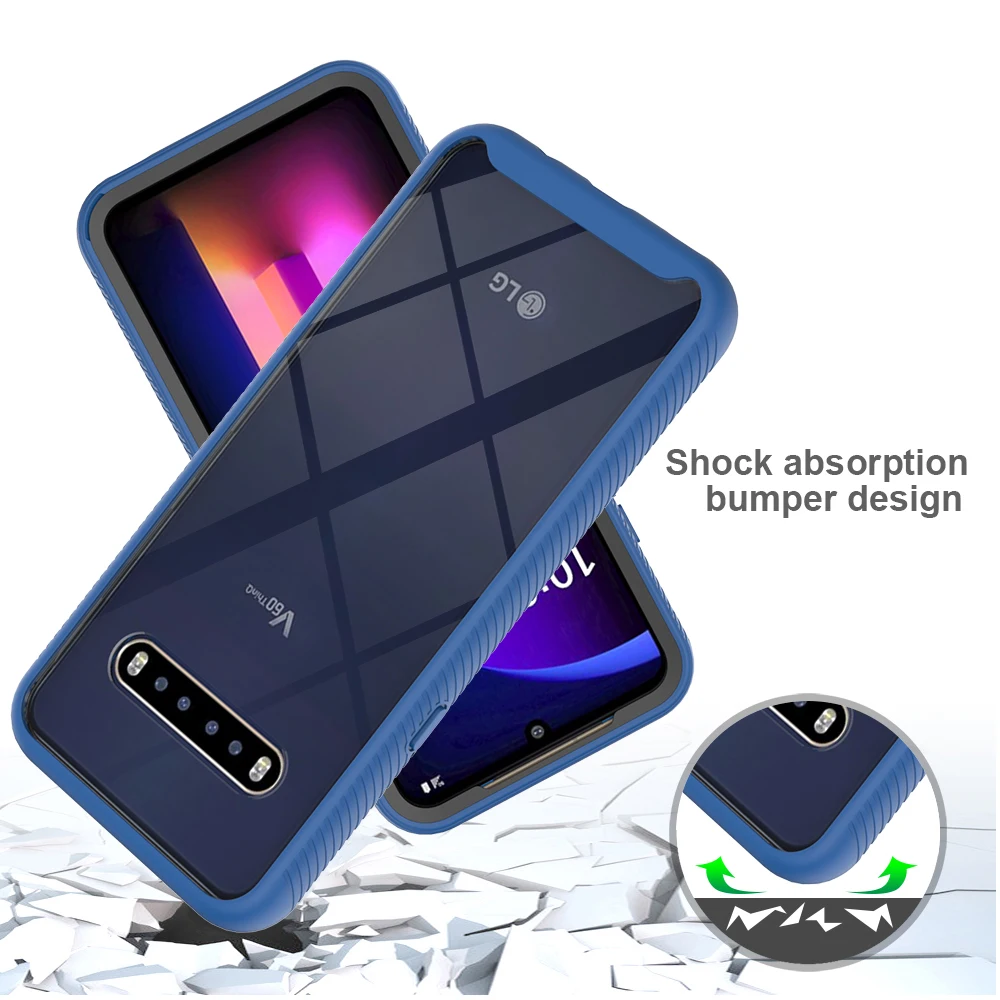 Hybrid TPU/PC Sky Case For LG V60 ThinQ Fundas Capa Two Layer Structure Shockproof Crystal Clear Shell Cover For LG V50s ThinQ