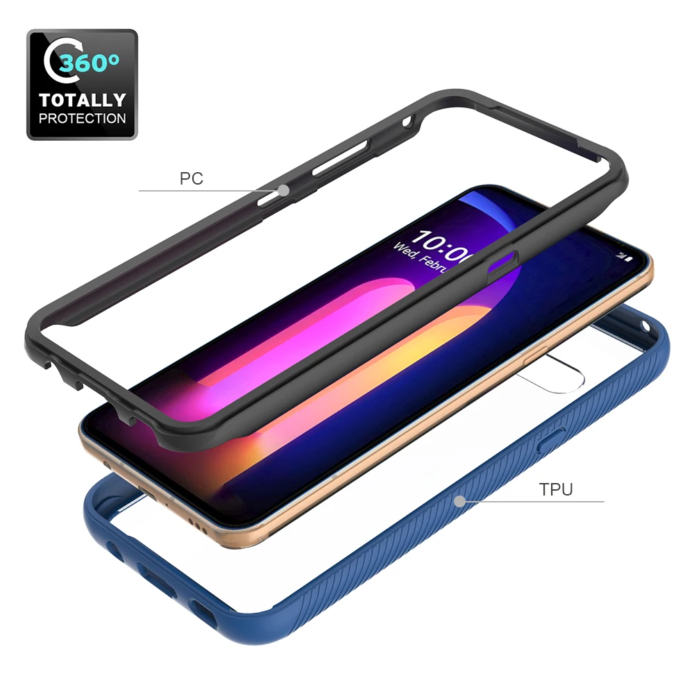 Hybrid TPU/PC Sky Case For LG V60 ThinQ Fundas Capa Two Layer Structure Shockproof Crystal Clear Shell Cover For LG V50s ThinQ