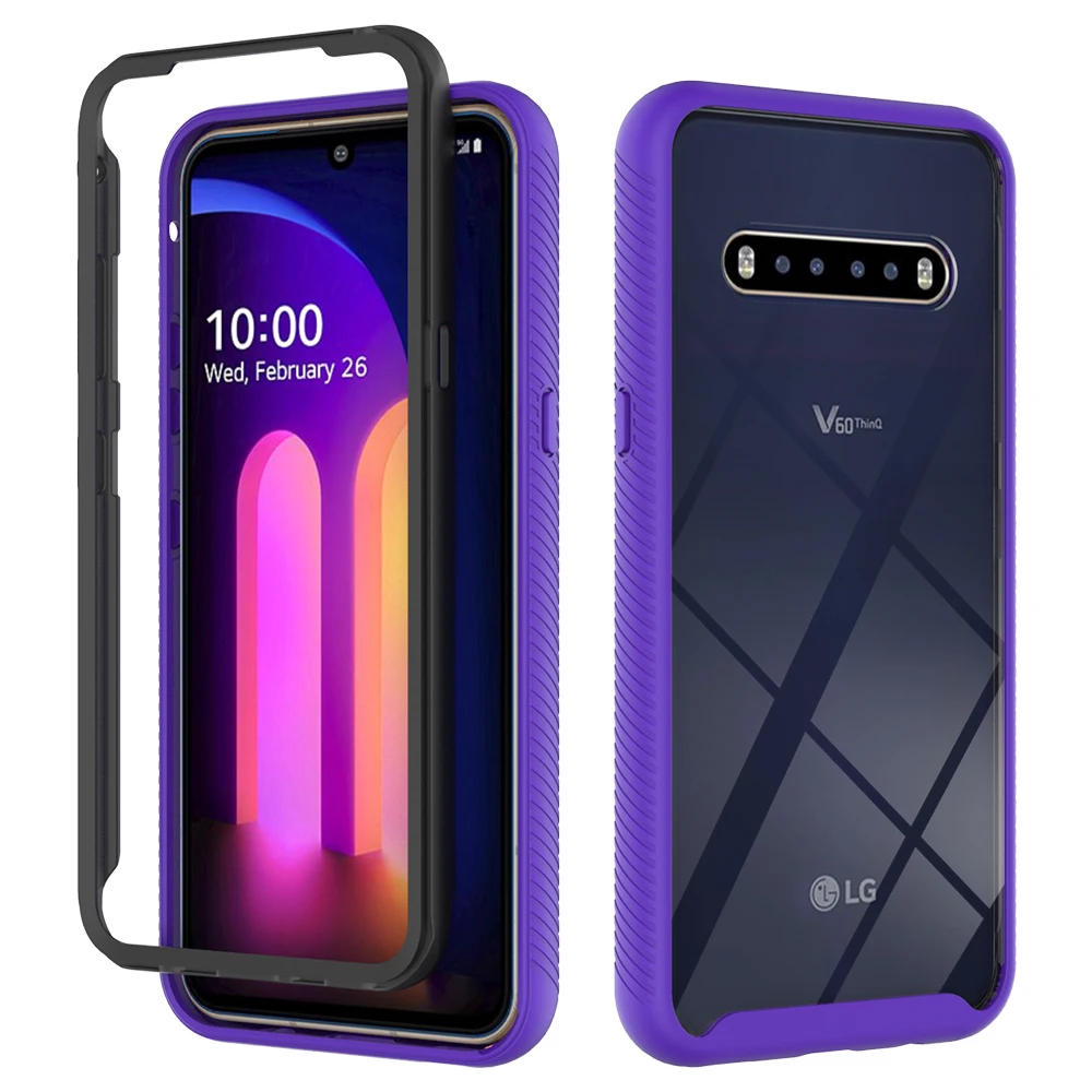 Hybrid TPU/PC Sky Case For LG V60 ThinQ Fundas Capa Two Layer Structure Shockproof Crystal Clear Shell Cover For LG V50s ThinQ