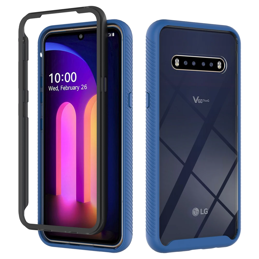 Hybrid TPU/PC Sky Case For LG V60 ThinQ Fundas Capa Two Layer Structure Shockproof Crystal Clear Shell Cover For LG V50s ThinQ