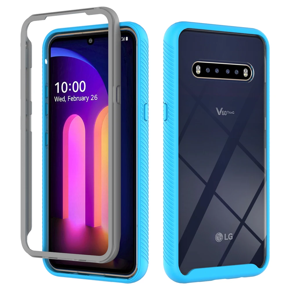 Hybrid TPU/PC Sky Case For LG V60 ThinQ Fundas Capa Two Layer Structure Shockproof Crystal Clear Shell Cover For LG V50s ThinQ