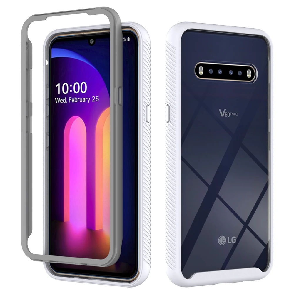 Hybrid TPU/PC Sky Case For LG V60 ThinQ Fundas Capa Two Layer Structure Shockproof Crystal Clear Shell Cover For LG V50s ThinQ