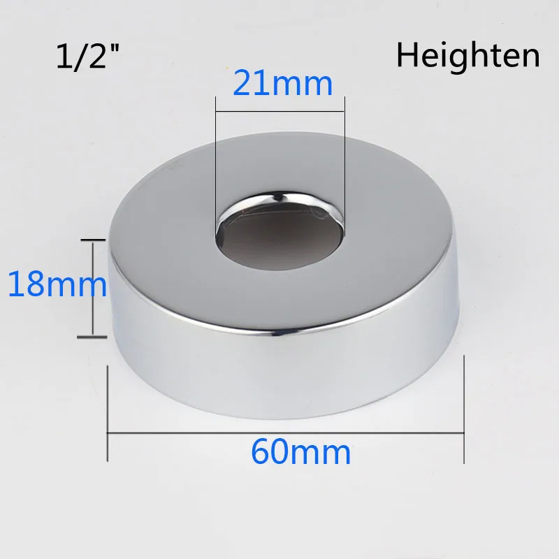 2PCS 1/2"3/4"Faucet Decorative Cover Stainless Steel Water Pipe Connector Heighten Valve Panel Shower Kitchen Faucet Accessories