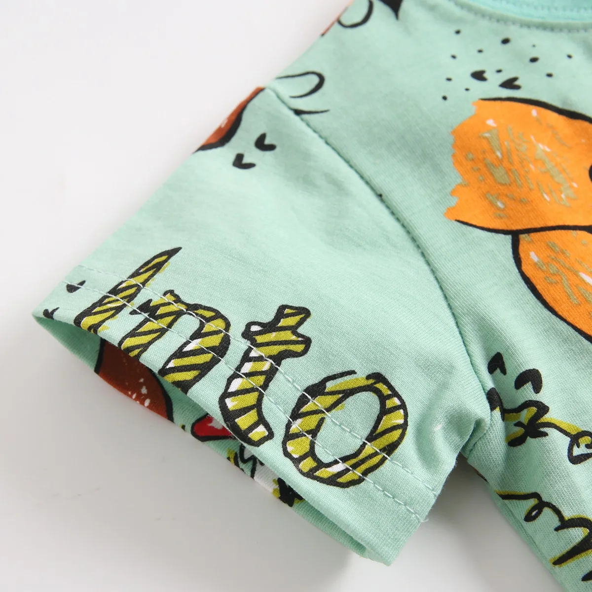 Sanlutoz Cartoon Boys Clothing Sets Summer Short Sleeve Cotton Baby Tops + Baby Shorts 2Pcs Casual