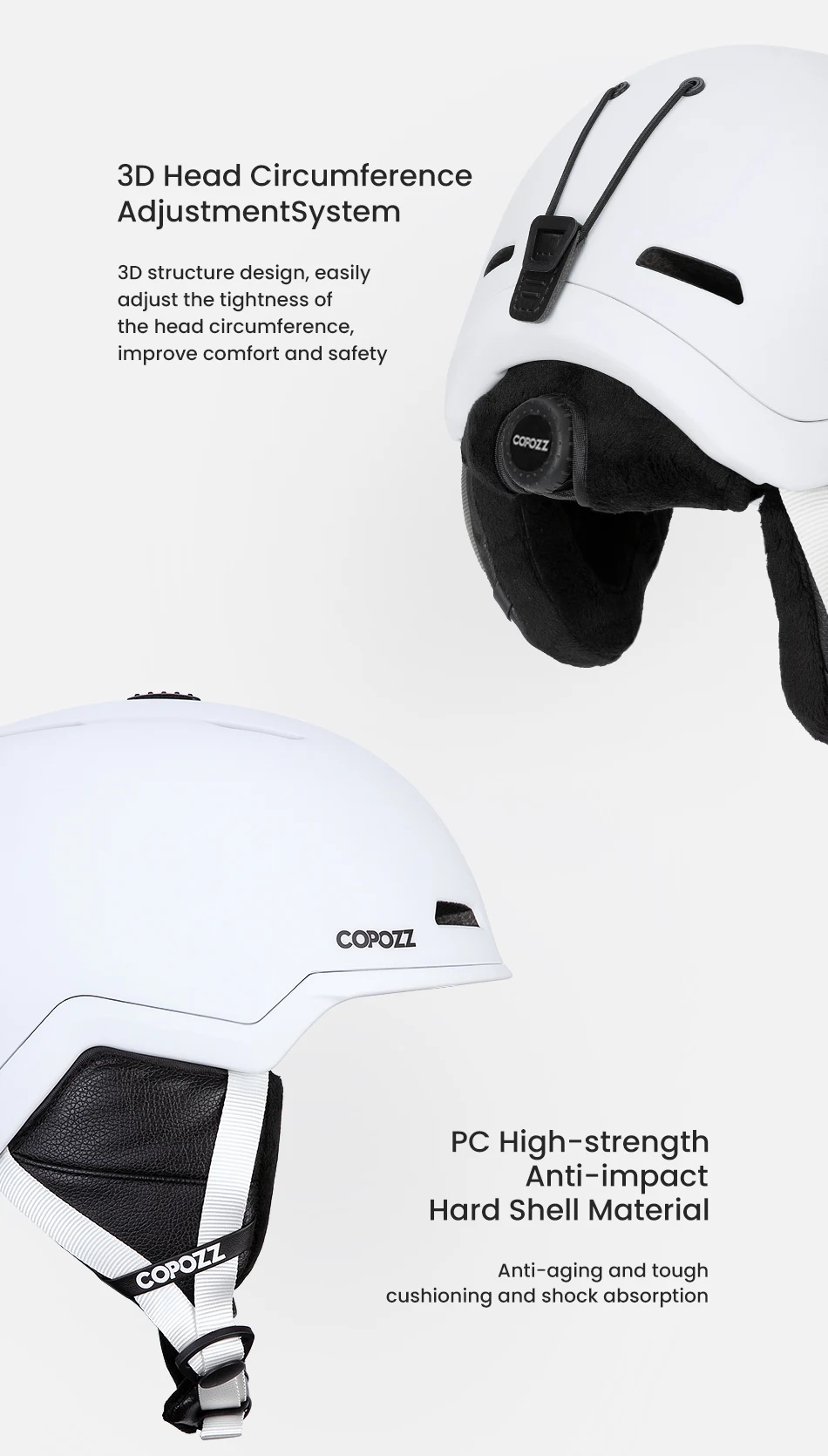 COPOZZ Winter Ski Snowboard Helmet Half-covered Anti-impact Safety Helmet Cycling Snowmobile Skiing Protective For Adult And Kid