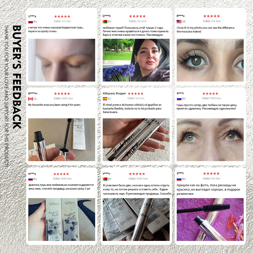 2pcs/set 4D Mascara Beauty Makeup Curling Black Lash Eyelash Extension Waterproof Liquid Volume Mascara Long-wearing Cosmetic