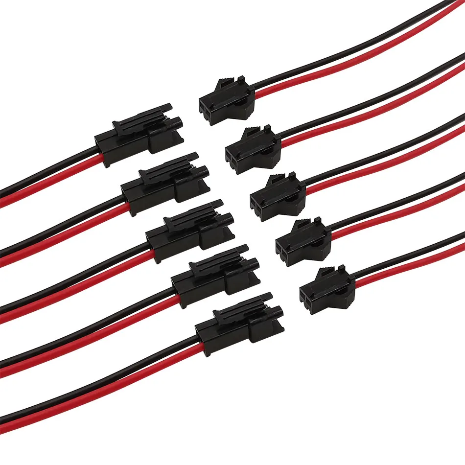 5Pairs JST SM 2P 3P 4P 5P 6 Pin Male Female Plug Socket Wire Cable Connector LED Strip DC Power Cable Lenght 10/15/20cm
