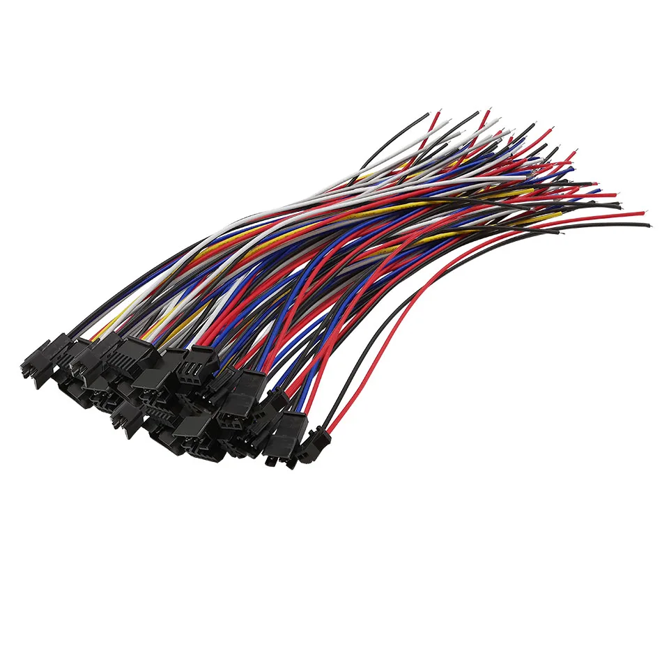 5Pairs JST SM 2P 3P 4P 5P 6 Pin Male Female Plug Socket Wire Cable Connector LED Strip DC Power Cable Lenght 10/15/20cm