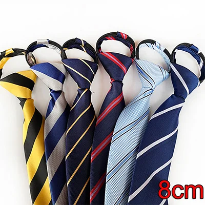 Ties For Men Black Tie Zipper Pre-tied Bow Tie Women's Green Navy Blue Red Neckties Classic 8cm Neck For Men Shirt Cravat Zipper