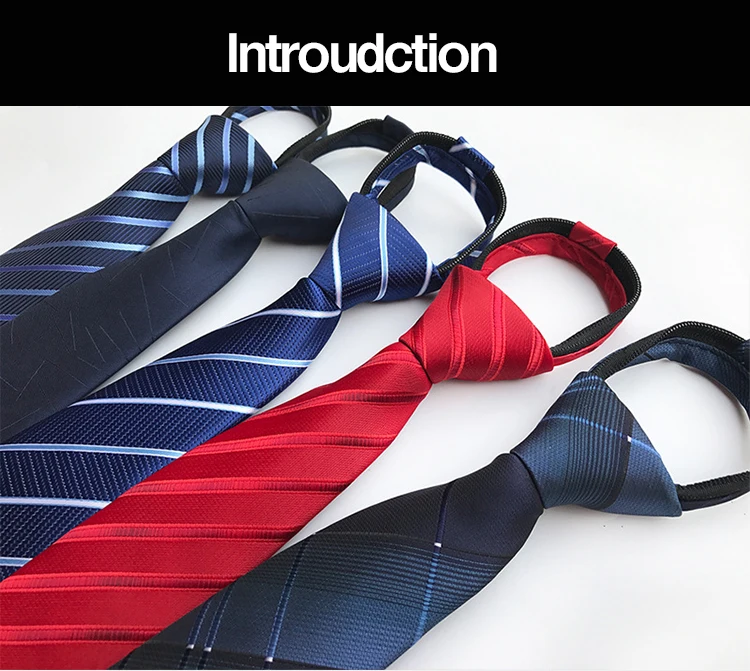 Ties For Men Black Tie Zipper Pre-tied Bow Tie Women's Green Navy Blue Red Neckties Classic 8cm Neck For Men Shirt Cravat Zipper