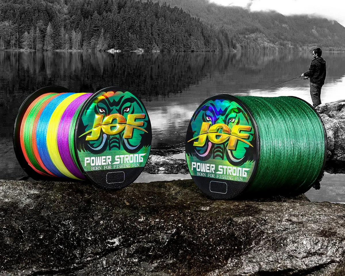 JOF Braided Fishing Line Multifilament Carp Fly 4/8 Strand 300M 500M 1000M Multicolor Japan Spinning Extreme PE Strong Weave